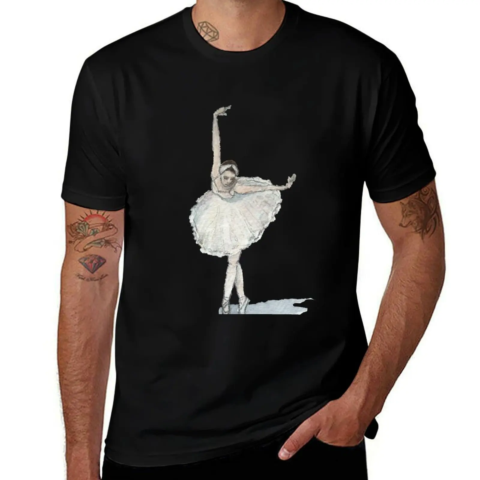 White Swan ballet T-Shirt Fashion Print Casual Short Sleeve T-Shirt