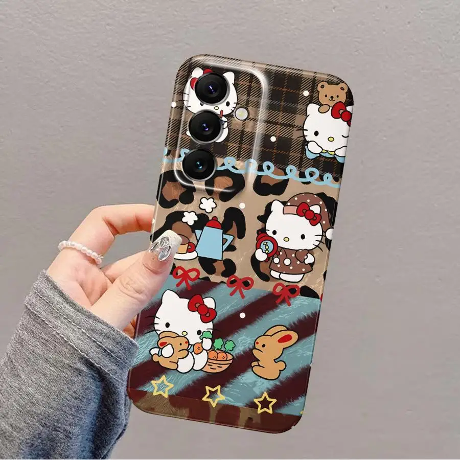 Case for Samsung Galaxy Note 20 S20 S25+ S24+ S21 S22 S25 Ultra S24 Plus S23 FE Hard Phone Cover Sanrio Cute Leopard Kitty Cat