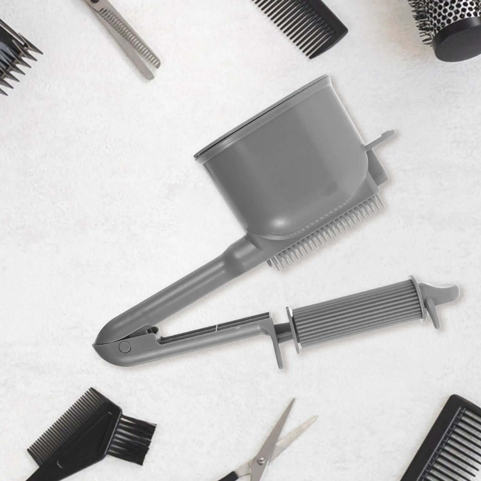 

Многофункциональная полуавтоматическая расческа-щетка для окрашивания корней волос с зубчатым роликом, светло-серая, салонное качество, равномерное нанесение краски