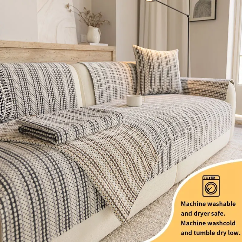 1PC-Herbst und Winter Chenille-Sofakissen, leichtes, rutschfestes, gerades Sofakissen im französischen Stil