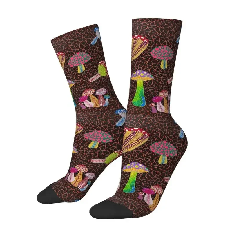 Yayoi Kusama Toadstools Abstract Art Dress Socks for Men Women Warm Fashion Crew Socks