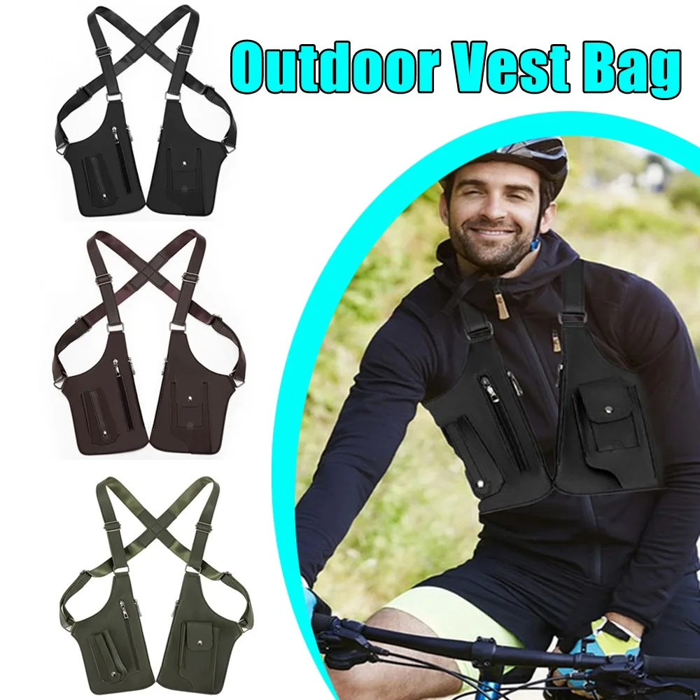 

Мужская противоугонная тактическая сумка с несколькими карманами и двойным плечом, ретро сумка через плечо с плечевым ремнем, водонепроницаемая сумка для телефона из искусственной кожи, уличная