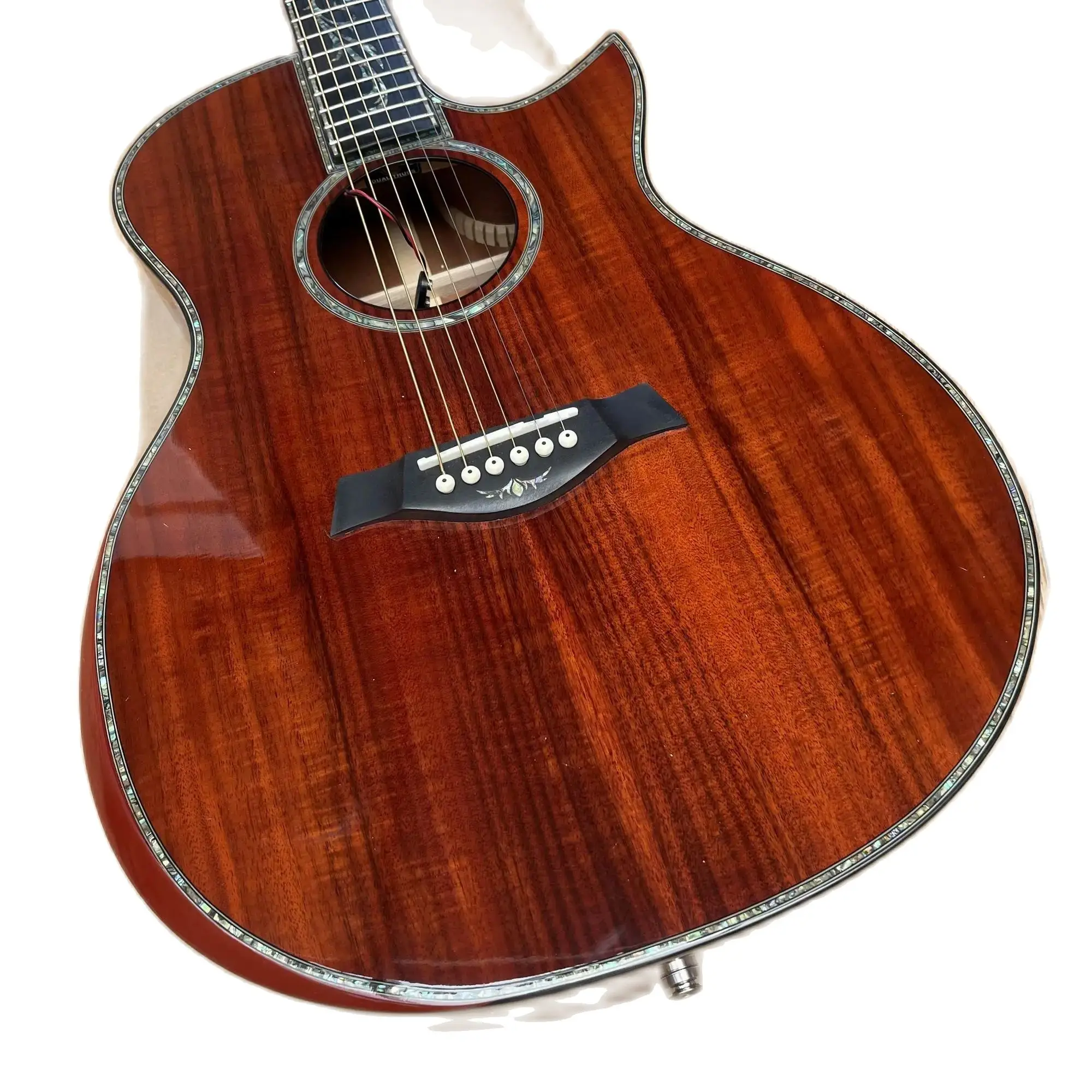 

In Stock New 41# 14 Acoustic Electric Guitar Real Abalone Ebony Fretboard/Bridge,Bone Nut/Saddle Wooden SP14 240430