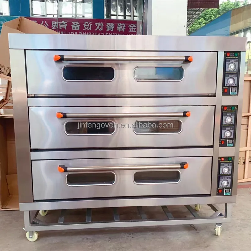 

Hot Selling Factory PriceIndustrial 3 Deck 9 Tray Commercial Bread Electric Baking Oven / Large Oven For Bakery Use