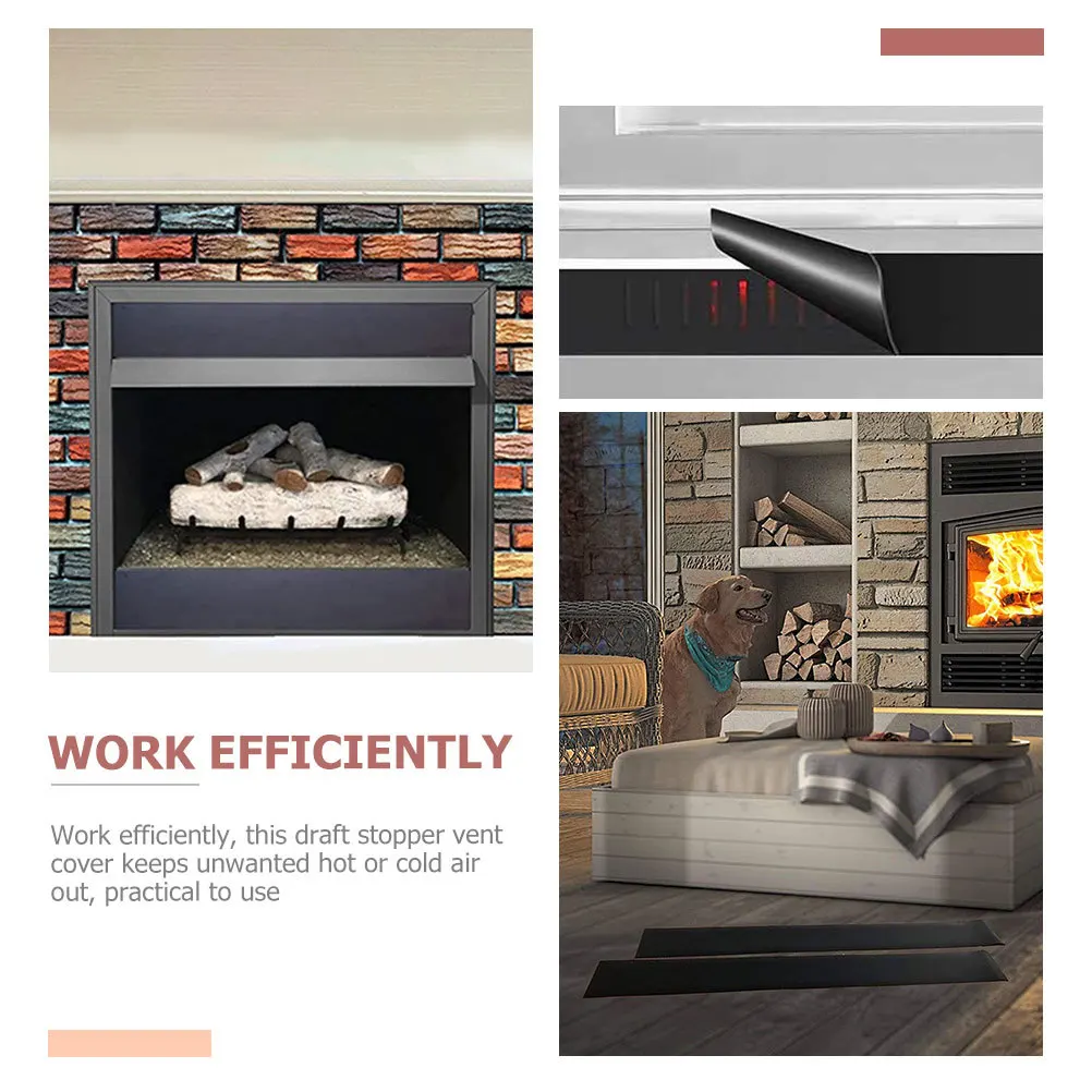 

2Pcs Magnetic Fireplace Vent Covers Windproof Draft Blocker for Indoor Fireplaces Trim-to-Fit Design Keeps Hot Humid Air Out All