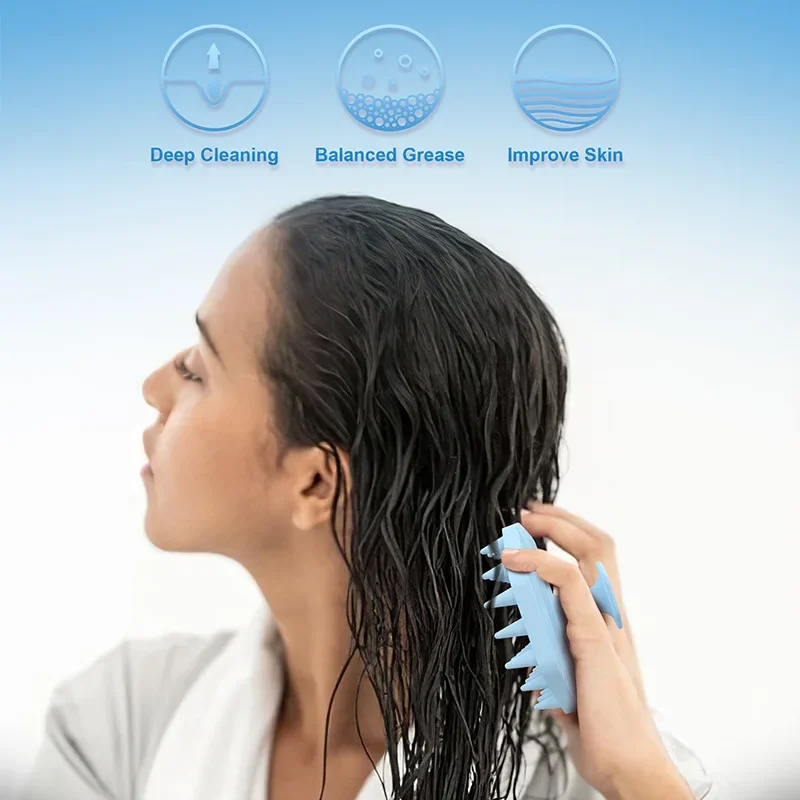 Silicone Shampoo Brush Scalp Massage Comb Body Bath Shower Brushes Hair Root Itching Hair Washing Comb Salon Hairdressing Tools