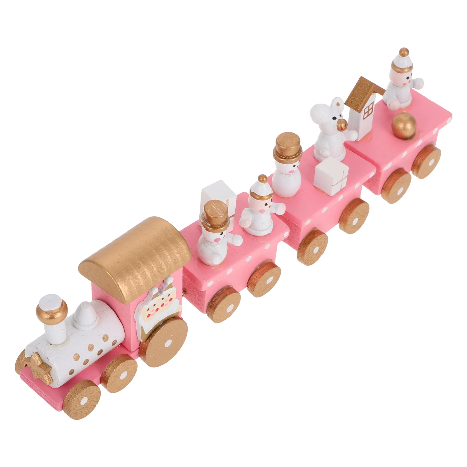 Polar Express Train Wooden Christmas Theme Decor Ornament Pink Festive Desktop Child