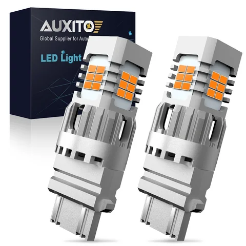AUXITO 2 шт. Canbus 7440 3157 светодиодный указатель поворота без гипервспышки янтарно-желтый T20 W21W T25 P27/7W 1156 BA15S P21W лампа