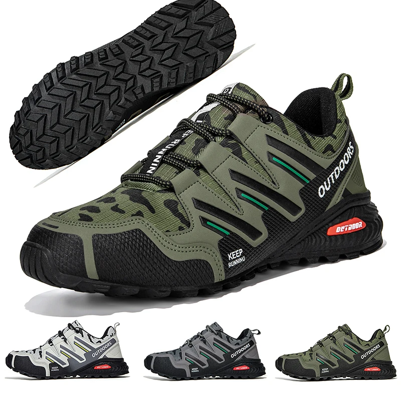 

Новинка 2025 года, мужская походная обувь, уличная водонепроницаемая спортивная обувь, удобные кожаные походные тренировочные ботинки, мужская тактическая обувь большого размера