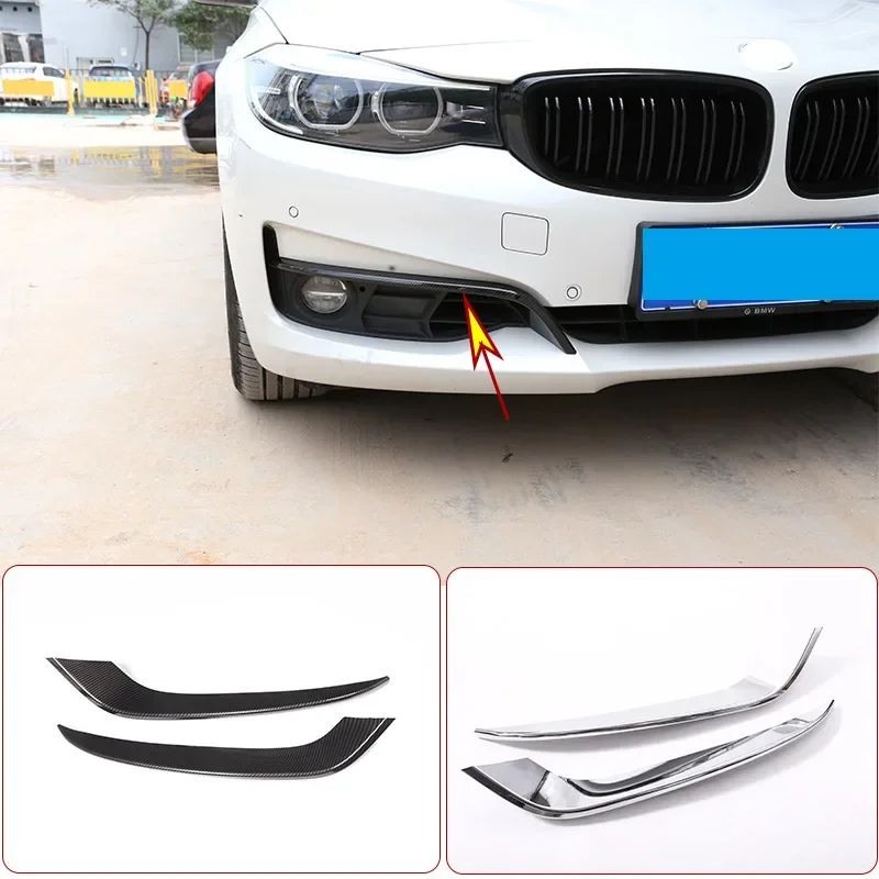 

Carbon Fiber Style For BMW 3 Series GT Gran Turismo F34 2013-2018 ABS Chrome Front Fog Lamp Strips EyeLid Trim Car Accessories