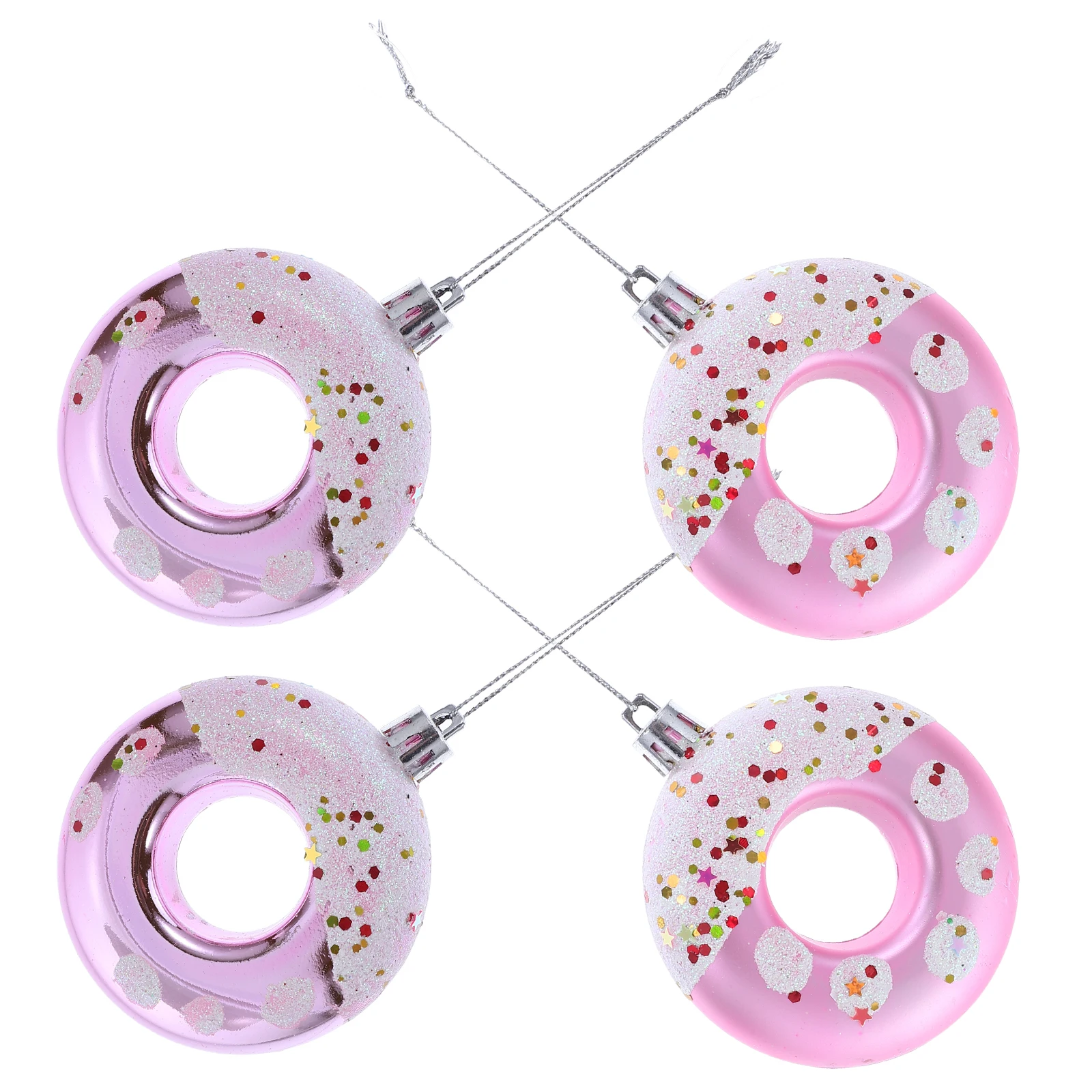 

4 Pcs Donut Decoration Pendant Christmas Decorations Tree Hanging Ornaments Photography Props Dessert