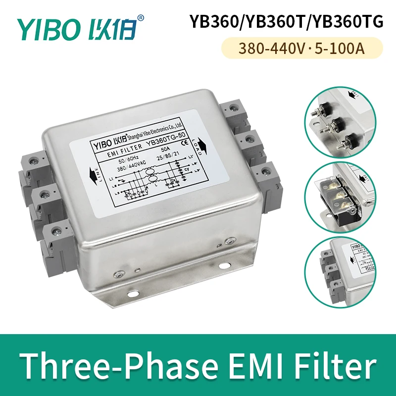 YIBO Three phase three wire power filter 380V anti-interference frequency conversion servo dedicated YB360/YB360T/YB360TG