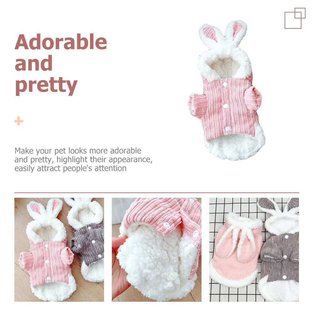 

Puppy Rabbit Clothing Autumn Winter Dog Coat Stylish Warmth Clothes Adorable Cartoon Hoodie Lovely Pet Costume for Festival