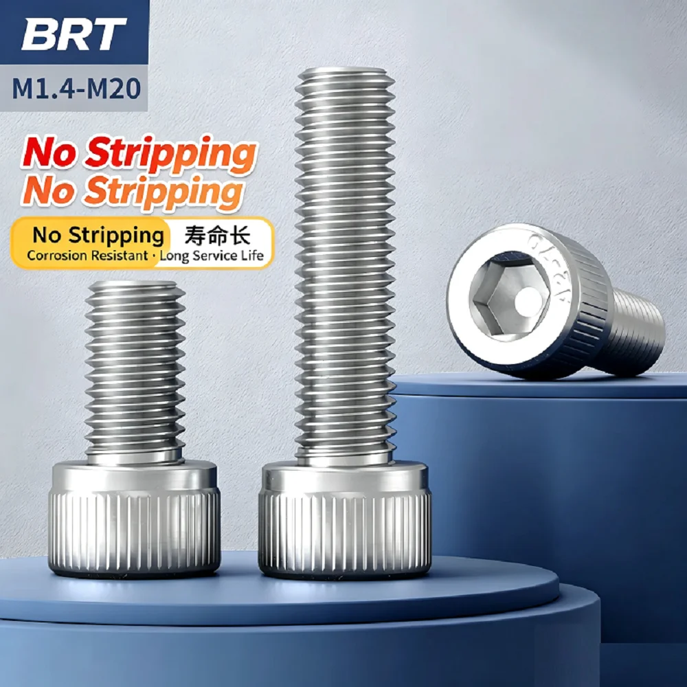 100/200pcs M1.4 M1.6 M2 M2.5 DIN912 A2-70 304 Stainless Steel Hex Socket Head Cap Screw Cup Head Allen Bolt Fastener