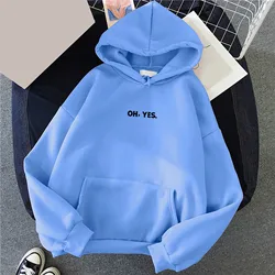 Letter Printed Hoodies Hip Hop Women Street Style Hoody Autumn Loose Fleece Clothing Comfortable Pullover Sweatshirt