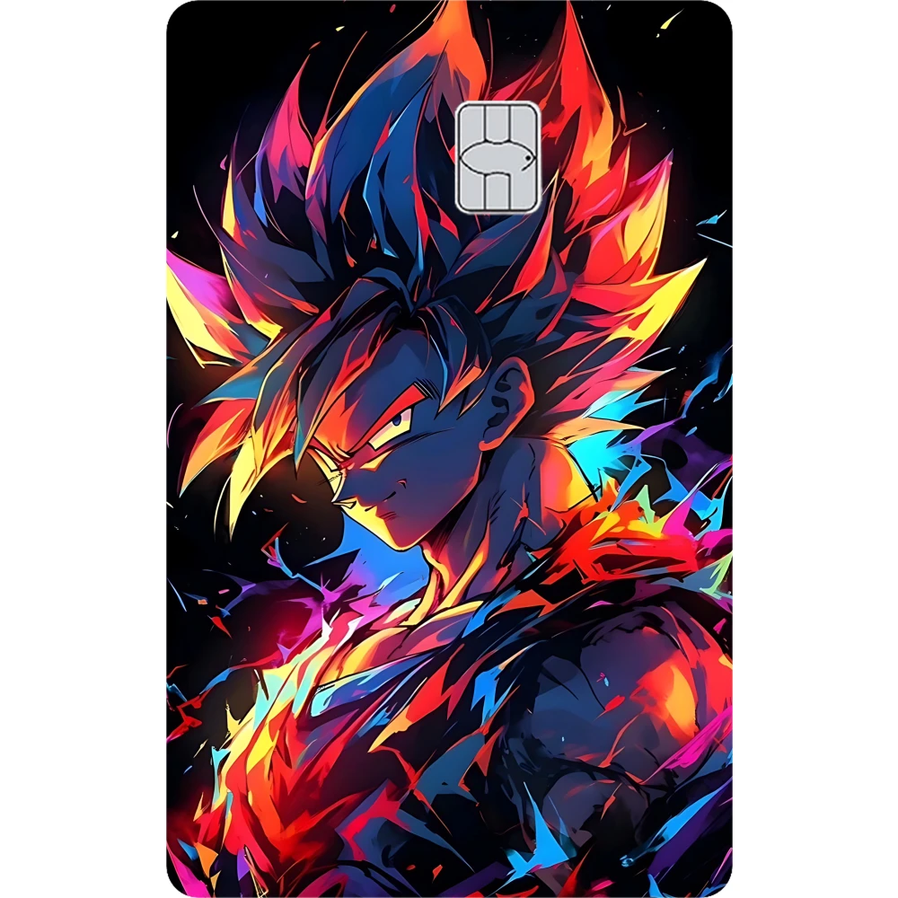 Adesivo de Cartão de Crédito Anime Goku, Adesivos Foscos para Proteção e Decoração de Cartões VISA, JCB, Mastercard e Outros Cartões Bancários ACG