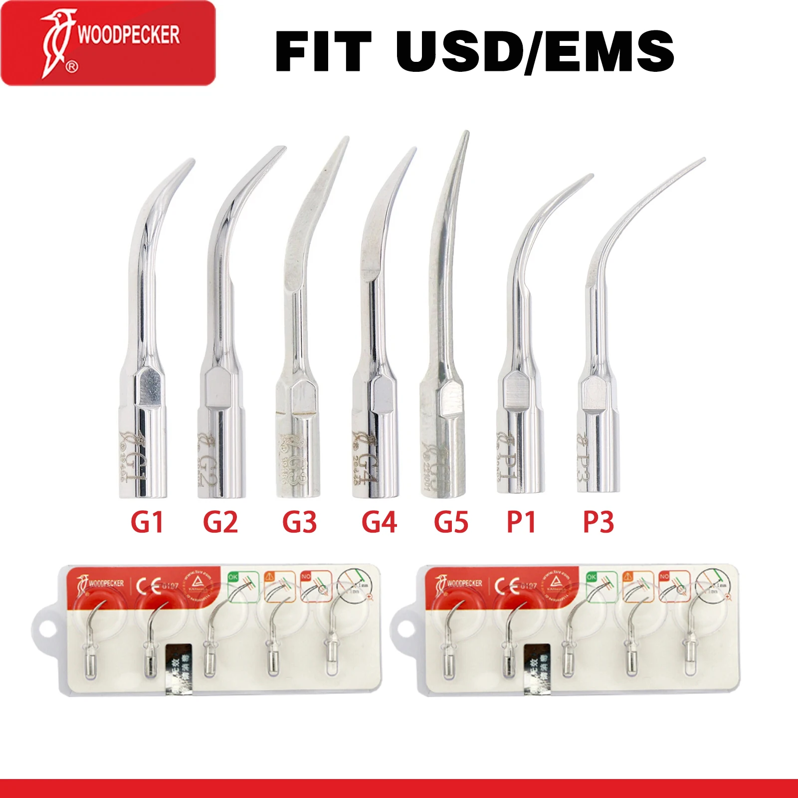 

Оригинальный стоматологический ультразвуковой пьезоскалер Woodpecker, наконечники для удаления накипи G1 G2 G3 G4 G5 P1 P3, подходят для UDS EMS, стоматологические инструменты