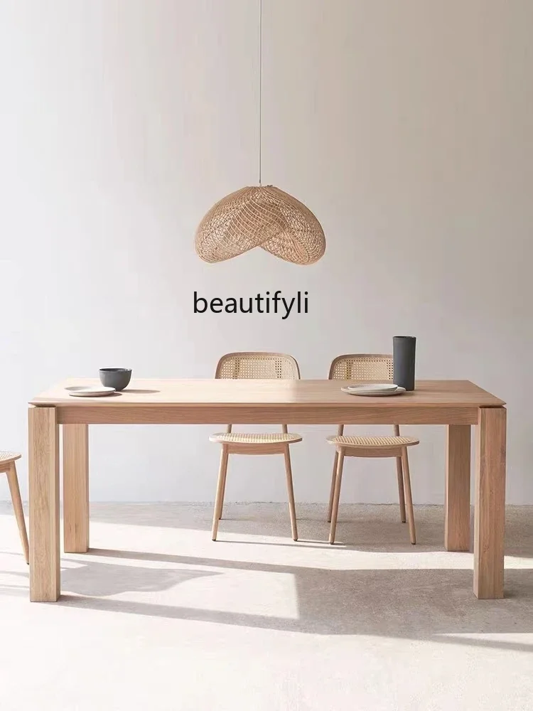 

zqqNordic Household Dining Table Designer Rectangular Office Desk Solid Wood Long Table Workbench