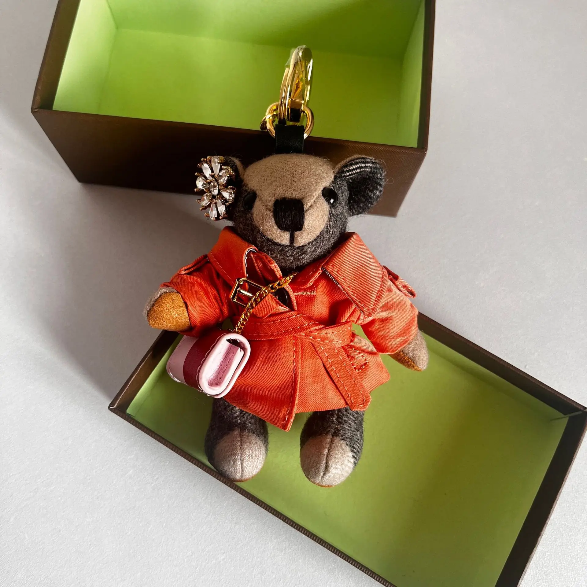 

New bear pendant cashmere teddy bear doll car keychain car hanging couple bag pendant ornaments
