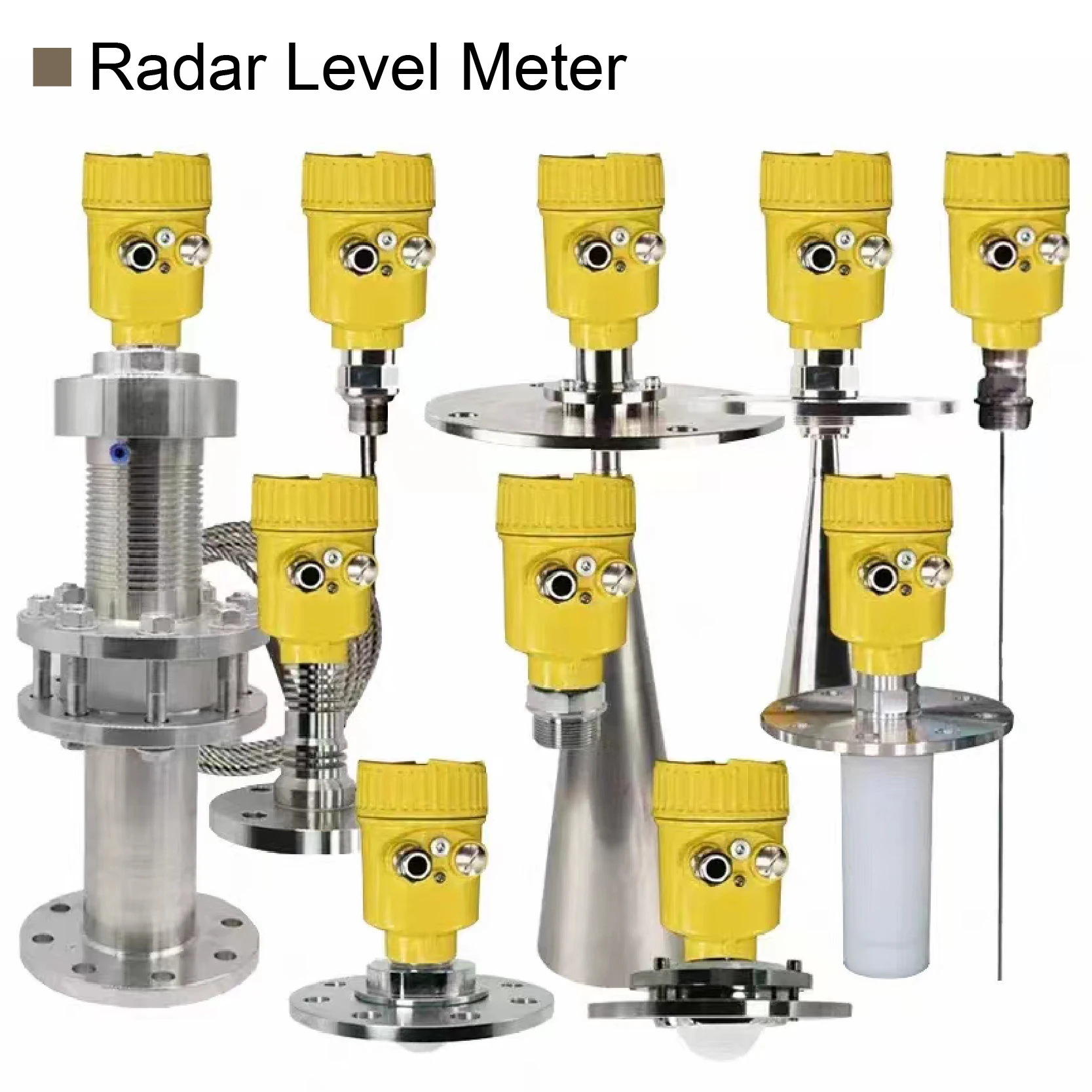 80GHz Radar Level Transmitter DN50 DN80 DN100 High-Frequency Liquid Solid Level Sensor High-Temperature Corrosion-Resistant