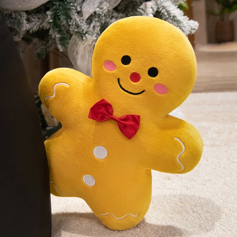 New Christmas Gift Plush Toy Kawaii Ginger Man Christmas Tree Stuffed Doll Cartoon Christmas Cookie Gift Set Cute Holiday Decor