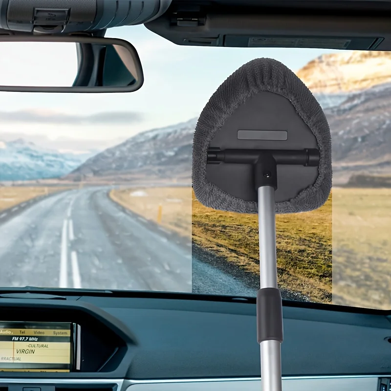 Limpiador de parabrisas de coche reutilizable de alta calidad - Microfibra de alta densidad con mango de aluminio duradero - Sin esfuerzo
