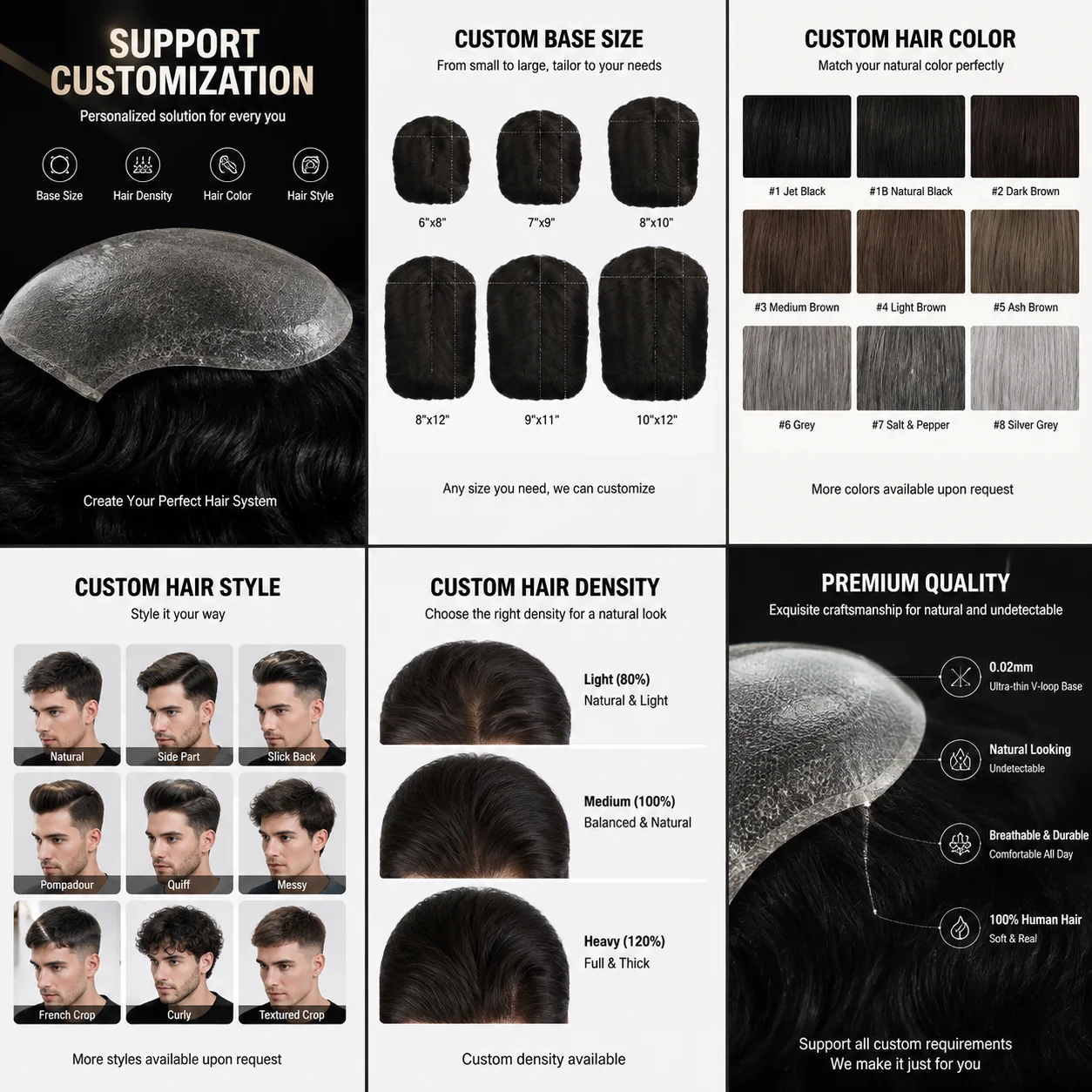OEM Clearance Thin Skin Toupee Capillary Prothesis Hair Piece For Men Hair Replacement System V Loop Men Toupee