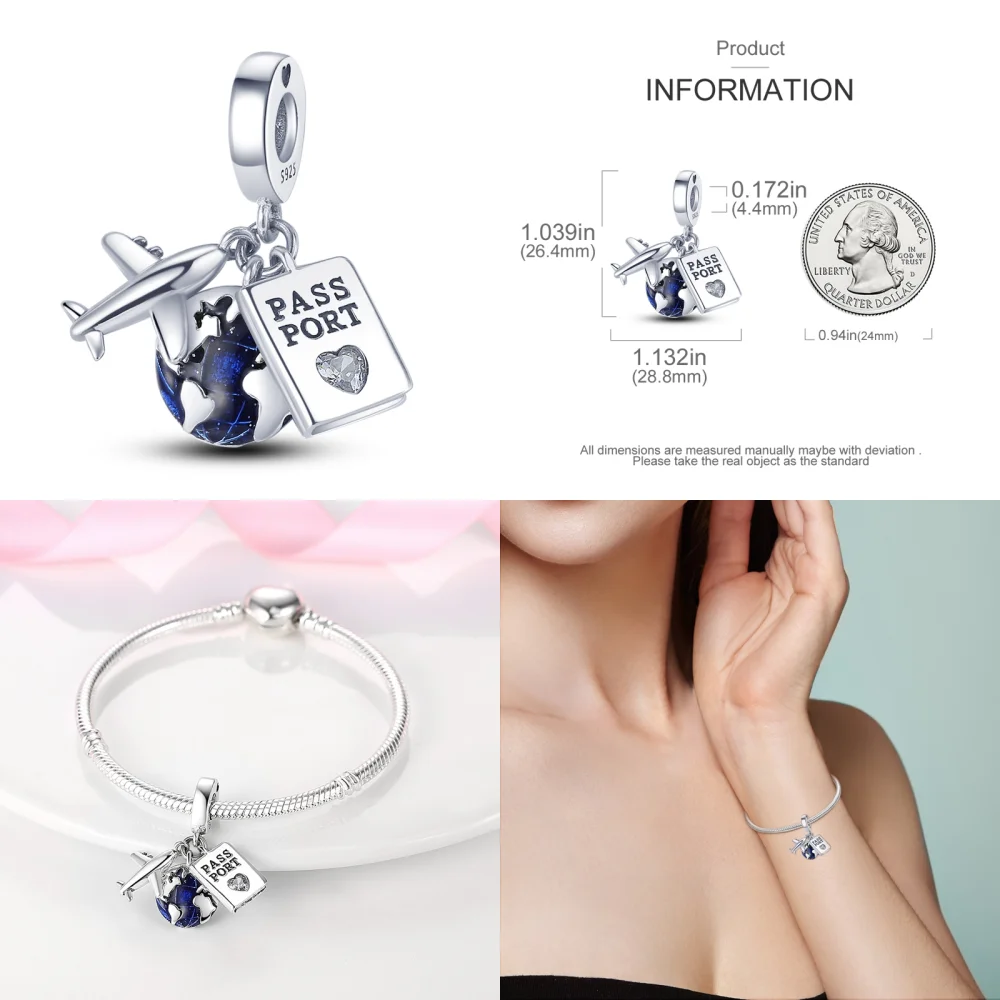 PANPOKI HOT 33 Style 925 Sterling Silver Charms Travel Series ciondolo perline Fit Pandora bracciali e braccialetti gioielli da donna fai da te