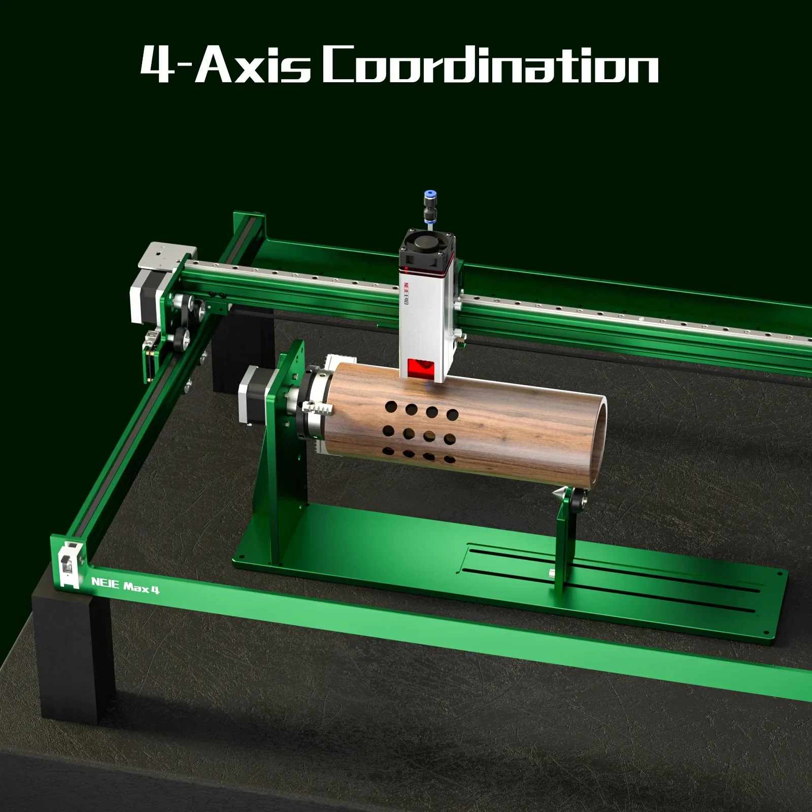 NEJE  Max 4 Engraving Cutting Machine 4-Axis Industrial Laser Engarver Cutter High-Efficiency Pulse Energy For Superb Image