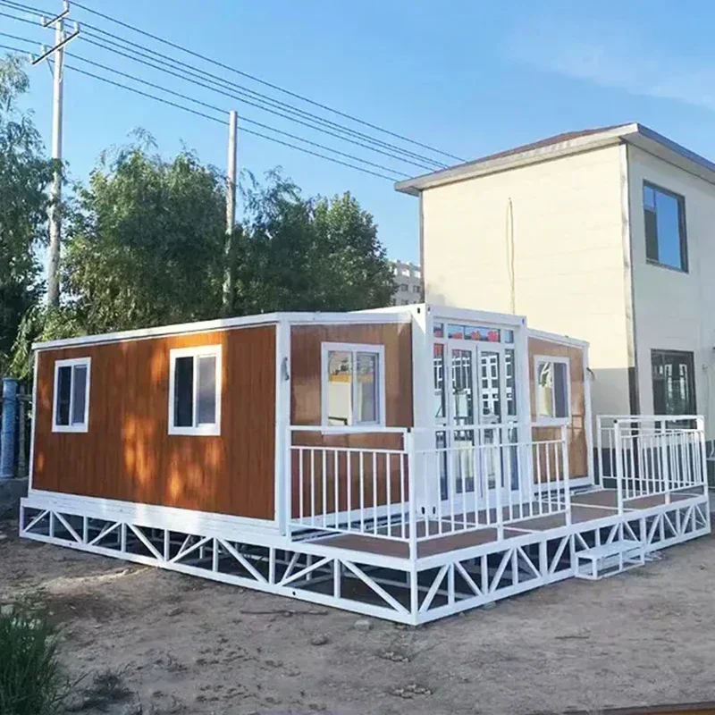 Expandable Container House Flat Pack Corrugated Wall Container Prefab Living Container House Luxury Custom Shop Booth Wholesale