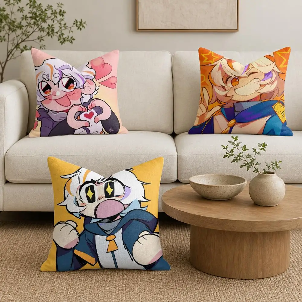 C-ChuyMine R Cushion Cover Plush Fabric Soft Double-Sided Printed Sofa Warm Winter Home Gift Pillow Cover