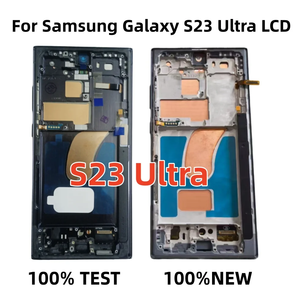 High quality OLED For Samsung Galaxy S23 Ultra 5G S918/S918B Display LCD Touch Screen S23Ultra with Frame Display Replacement