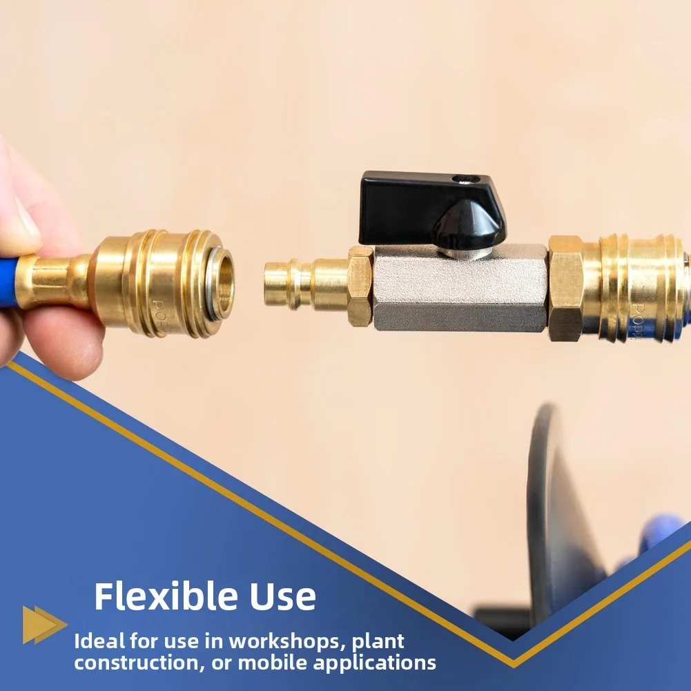 Quick Change Air Coupling Set Air Connector Air Hose Connector Corrosion-resistant Brass Metallic Sealing Surfaces