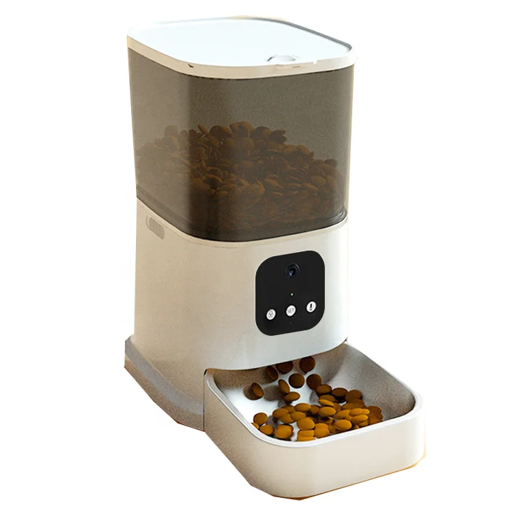 

Battery Compartment Design Smart Pet Feeder Electric Automatic Pet Feeder for Dog And Cat For Watching Videos