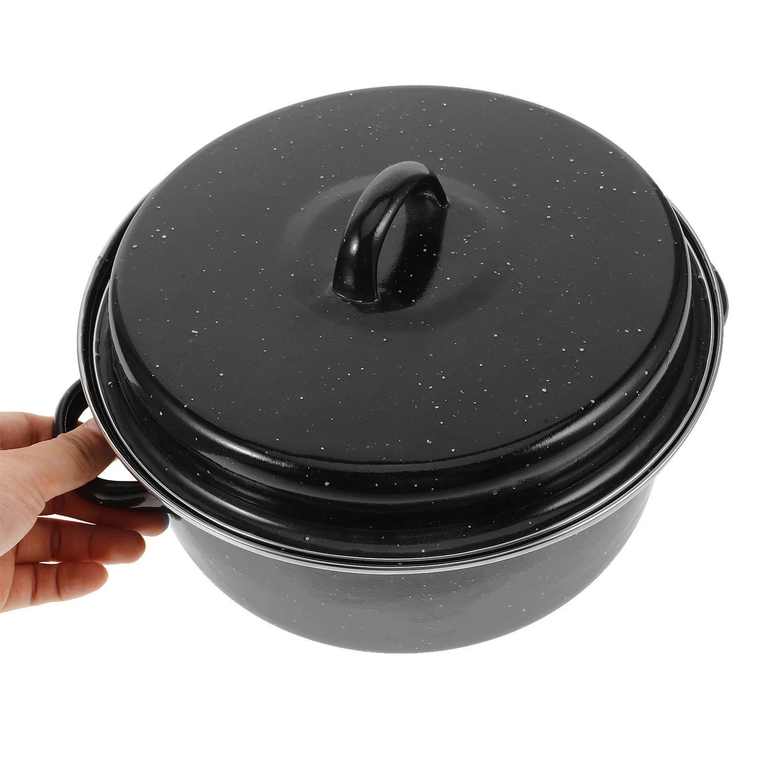 

Roasting Pot with Lid for Roasted Sweet Potato Corn Turkey Cooking Multi-Function Enamel Baking Pan Household Kitchen Cookware