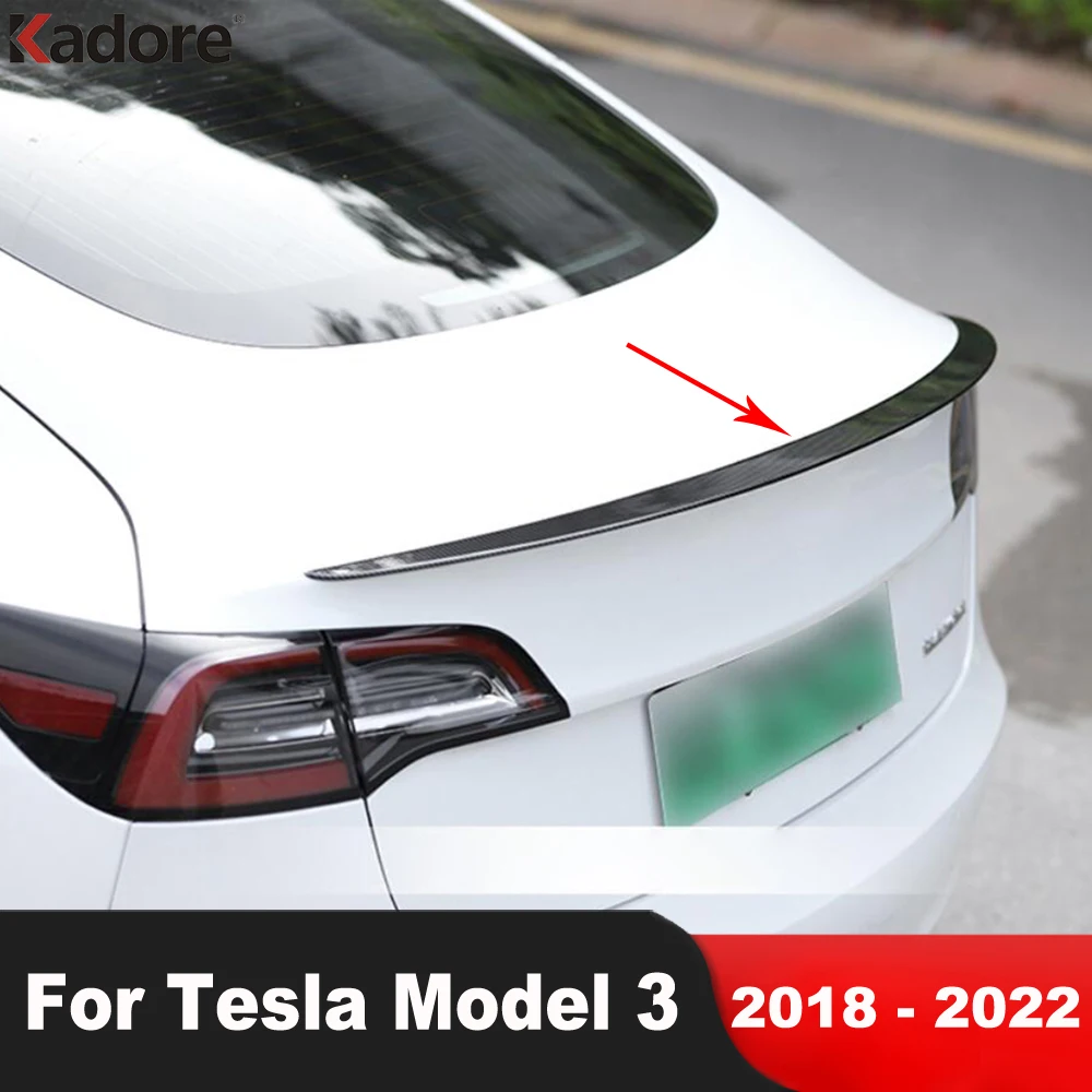 

Для Tesla Model 3 2018 2019 2020 2021 2022 спойлер заднего багажника, крыла из углеродного волокна, обшивка, молдинговая полоса, аксессуары для стайлинга автомобиля