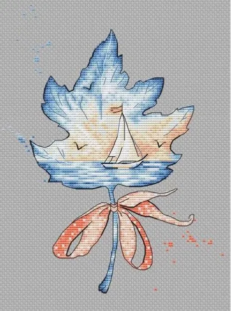 

NN-Self-matching Cotton Cross Stitch, RS, Snowman, Maple Leaf, RS, 4-27-33