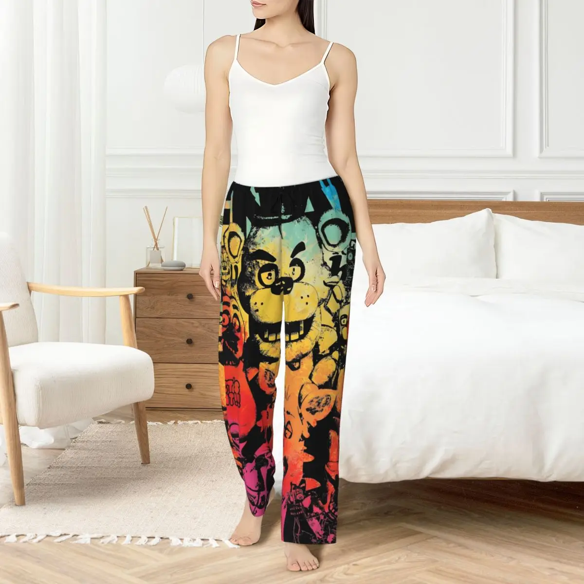 

Custom Print Springtrapped FNAF Pajama Pants Women's Mechanical Doll Sleep Sleepwear Bottoms with Pockets