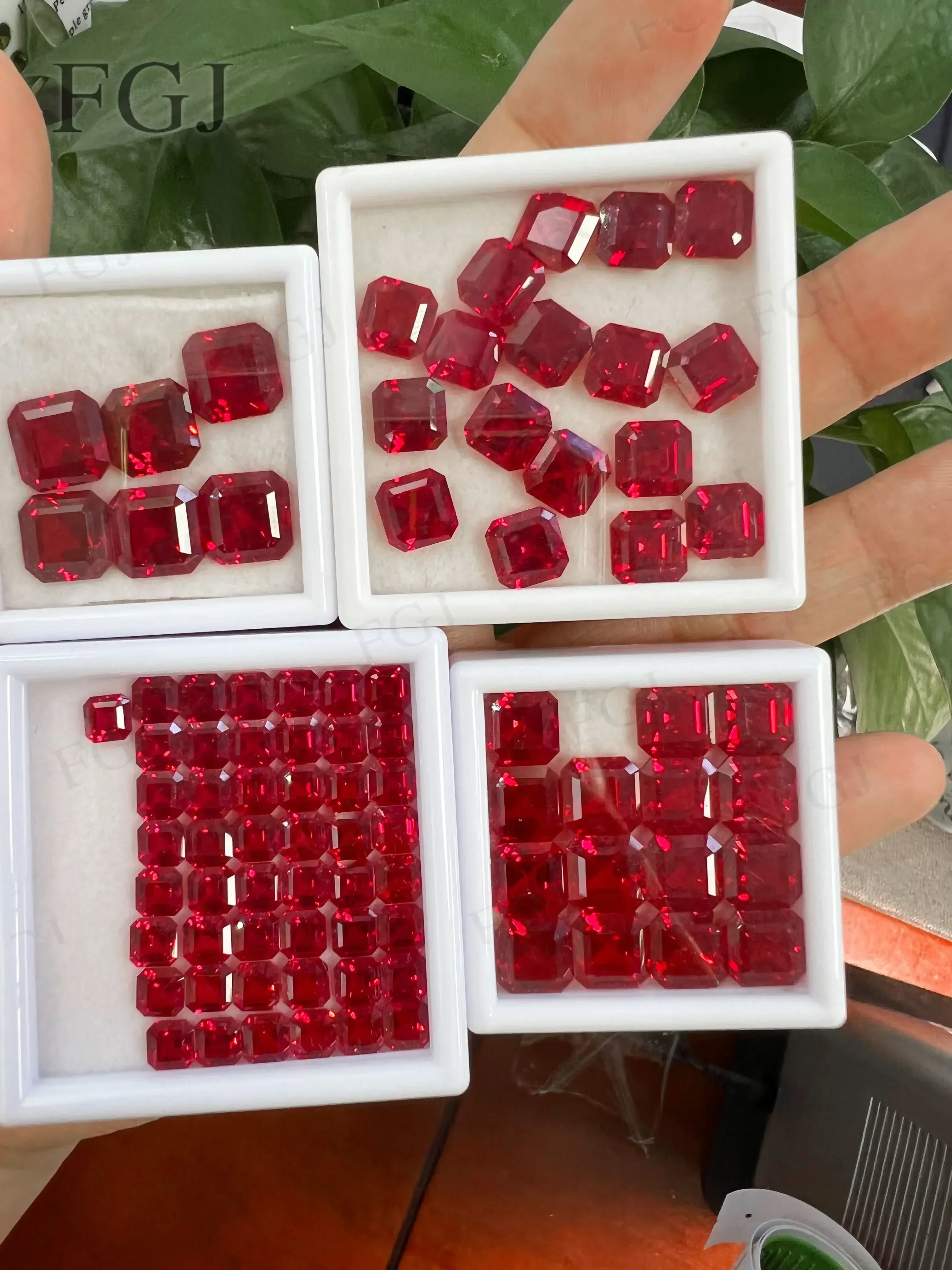 

Lab Grown Ruby Pigeon Blood Red Asscher Square Shape VVS1 Selectable AGL Certificate Gemstone For Diy Jewelry Making Materials