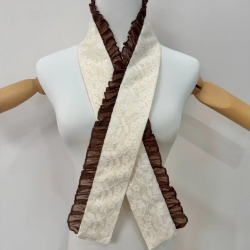Lace Detachable Fake Collar, Japanese Traditional Furisode Kimono Accessory, Vintage Inner Neck Ornament, Cosplay Costume Decor