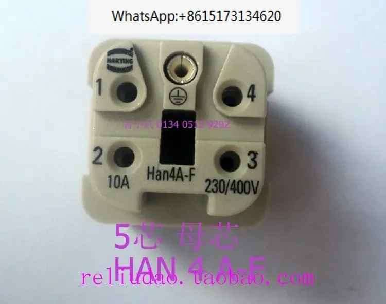 HARTING connector 09200042711, five pin female core HAN-4A-F 10A250V, original in Germany