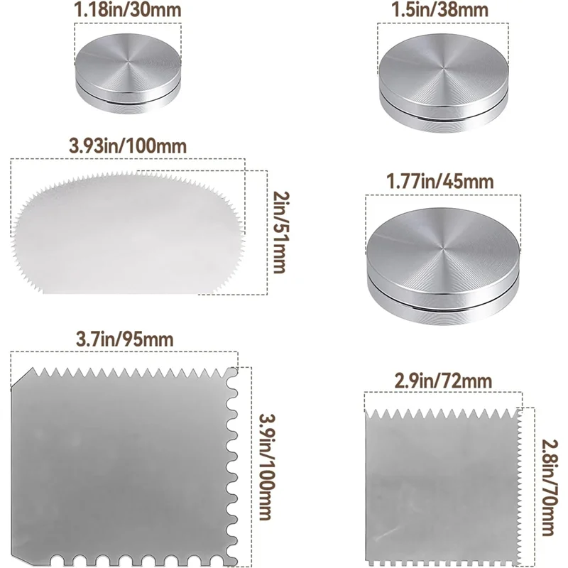 【ข้อเสนอแฟลช】เครื่องขูดดินเหนียวสแตนเลสและเครื่องมือปั่นตัดแบบโยน (30 มม./38 มม./45 มม.) เครื่องมือแกะสลักดินเซรามิกสําหรับ Textu