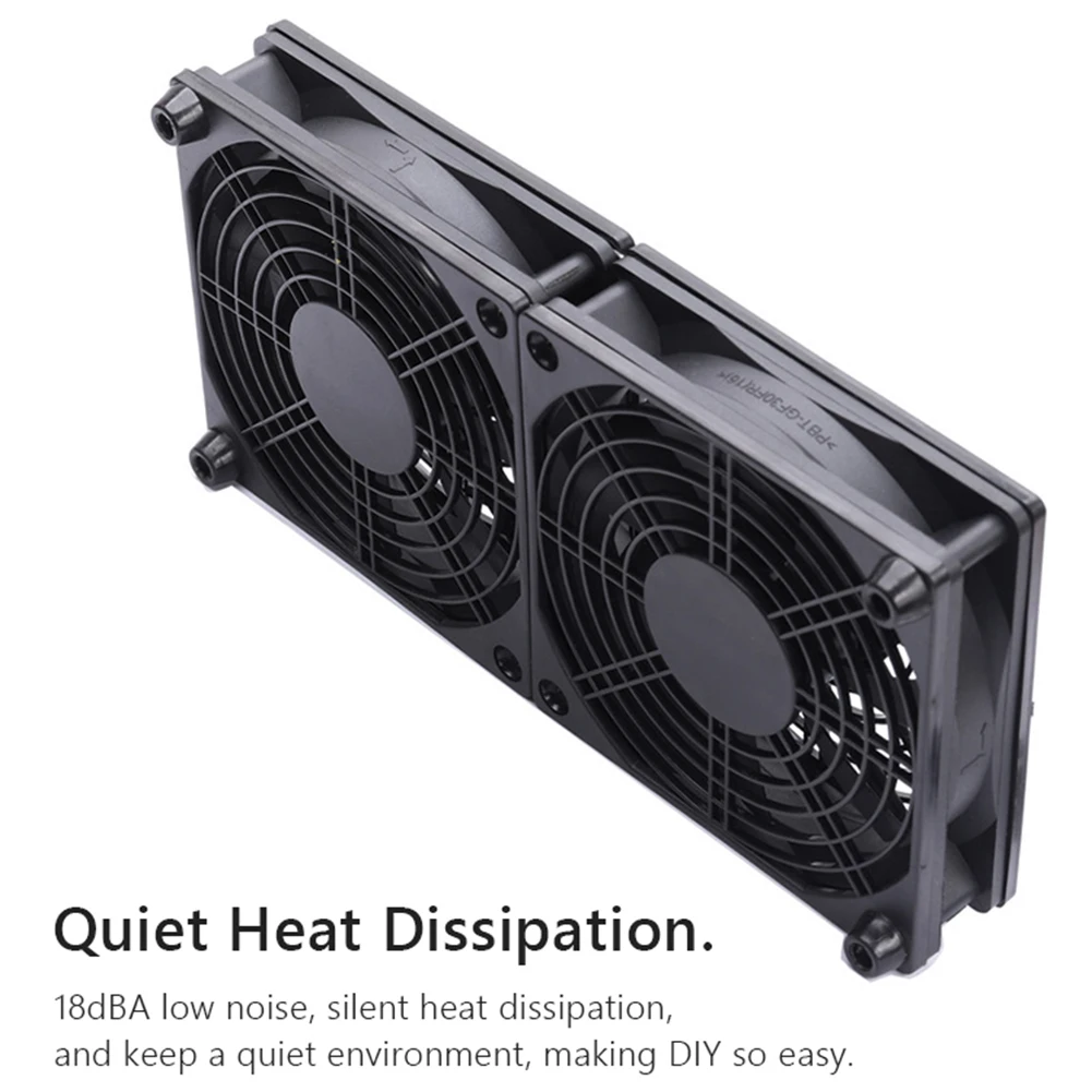 5V USB 120mm Dual Cooling Fan  DIYComputer Case Chassis Wireless TV Box Fan Set-top Box Silent Mute Radiator Cooler Laptop Fan