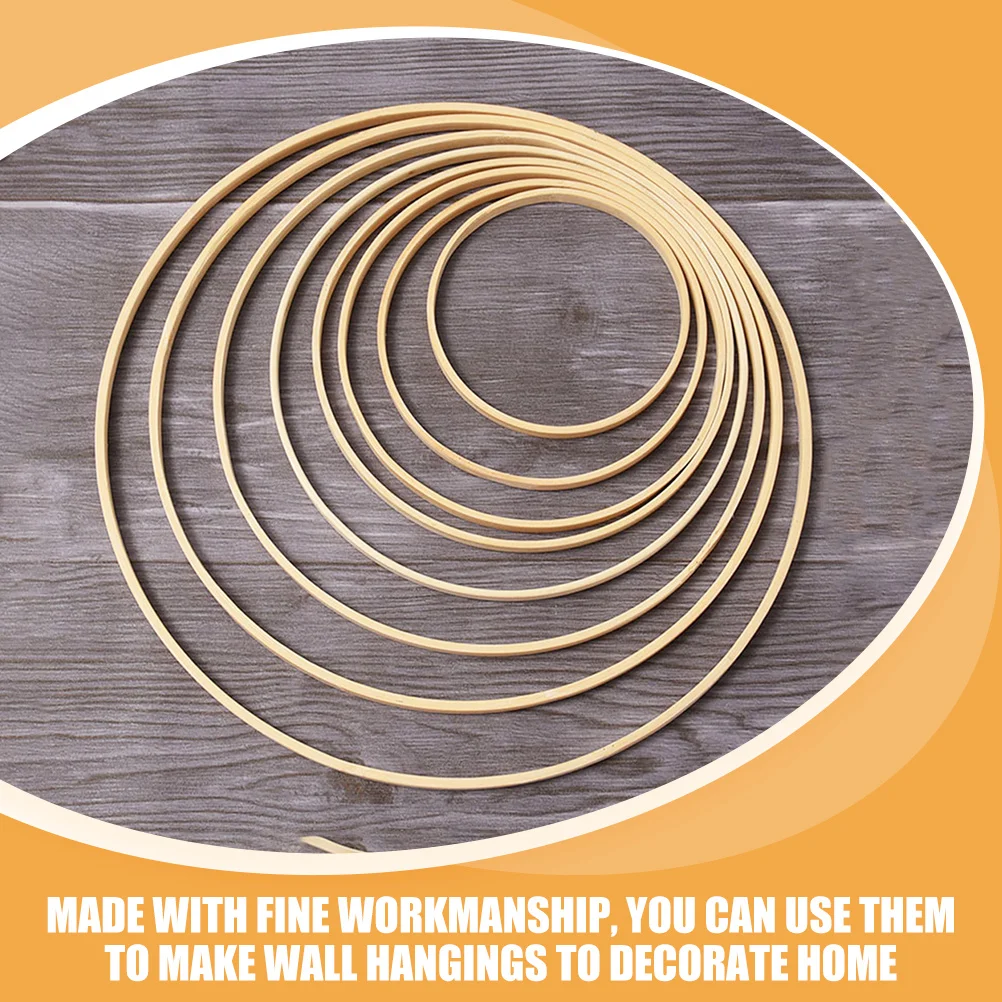8 Stück Bambusringe für DIY Makramee Handwerk Traumfänger Kranz Reifen Zubehör Bambusringe Kranz Reifen Makramee Zubehör