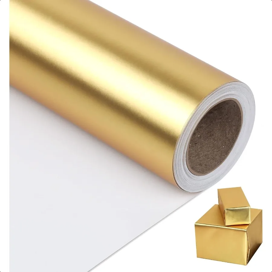

Matte Metal Gold Wrapping PaperSolid Color Paper Gift Wrapping Paper Perfect for Wedding Valentine's Day Birthday Christmas Sh