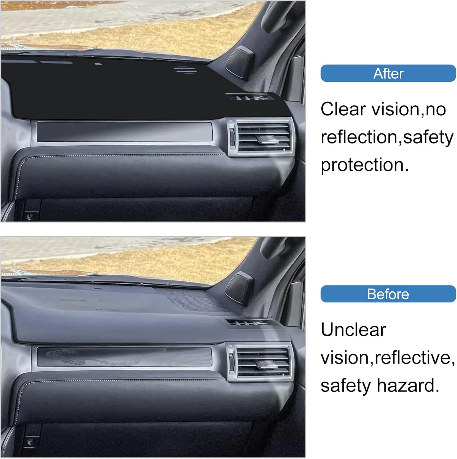 Dashboard Cover Mat For Lexus 2010-2022 GX GX460 GX400 Accessories Black Flannel Material Anti-Slip Dash Cover Mat Sunshade Glar