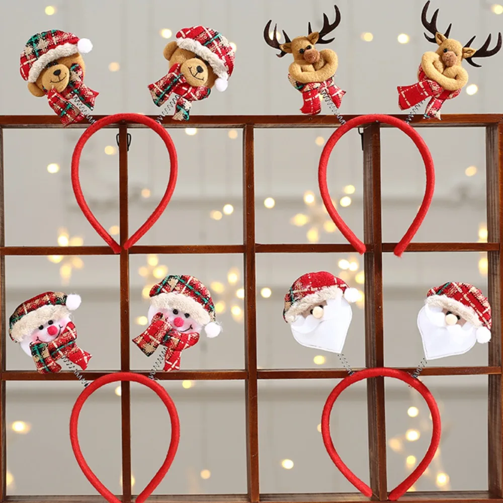

Headwear Red Snowman LED Light Headband Snowman Headwear Christmas LED Headband Elk Multiple Choice Santa Hairband Gifts