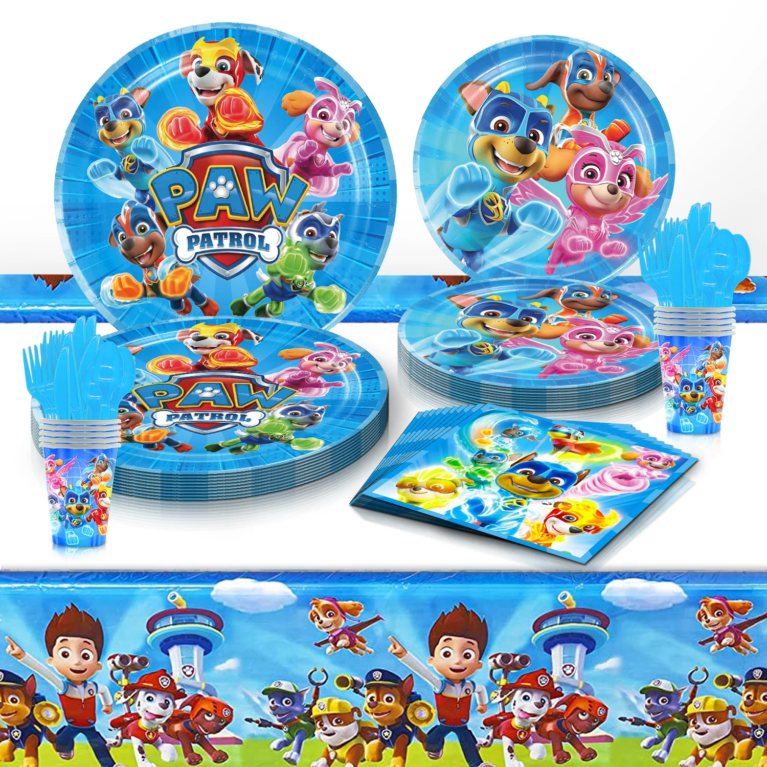 Paw Patrol Party Supplies Dogs Balloons Cups Plates Tablecloth Toys Baby Shower Happy Birthday Decorations