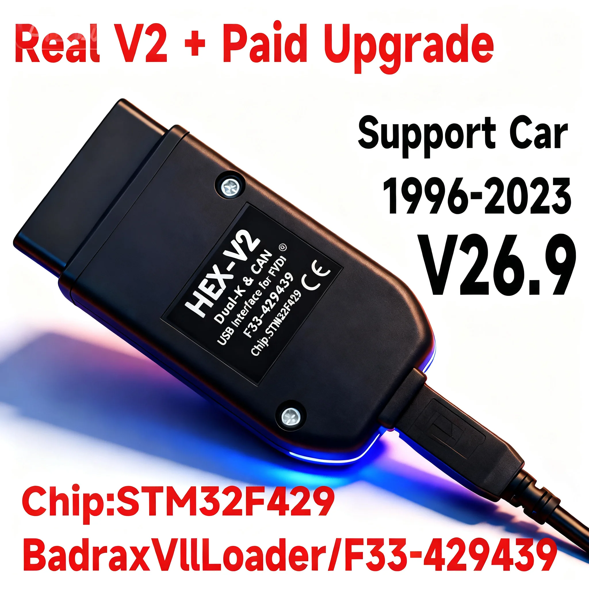 VCDSV26.9 OBD2 Diagnostic Scanner Tool OEM REAL V2 Multi-Language HEX V2 Cable for VW Audi Skoda Seat - VCDS-V2 VAG COM