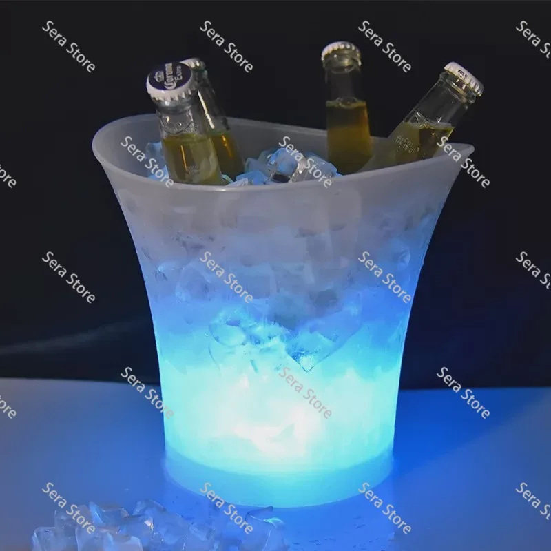 Waterproof LED Light Ice Bucket Shock Resistant Champagne Bucket KTV Nightclub Party Home Bar Wine Drinks Cooling Bucket